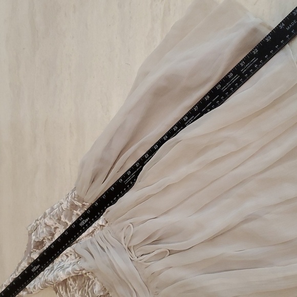 Free People Fit & Flare Tank dress Womens 8 Silver Gray Crushed Velvet Chiffon - Picture 12 of 13